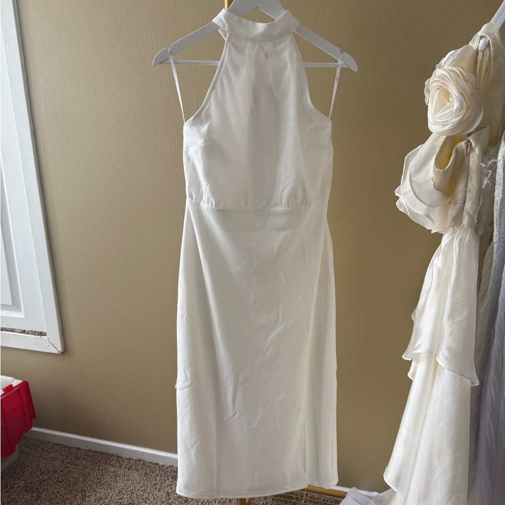 Lulu's Cream Backless Dress